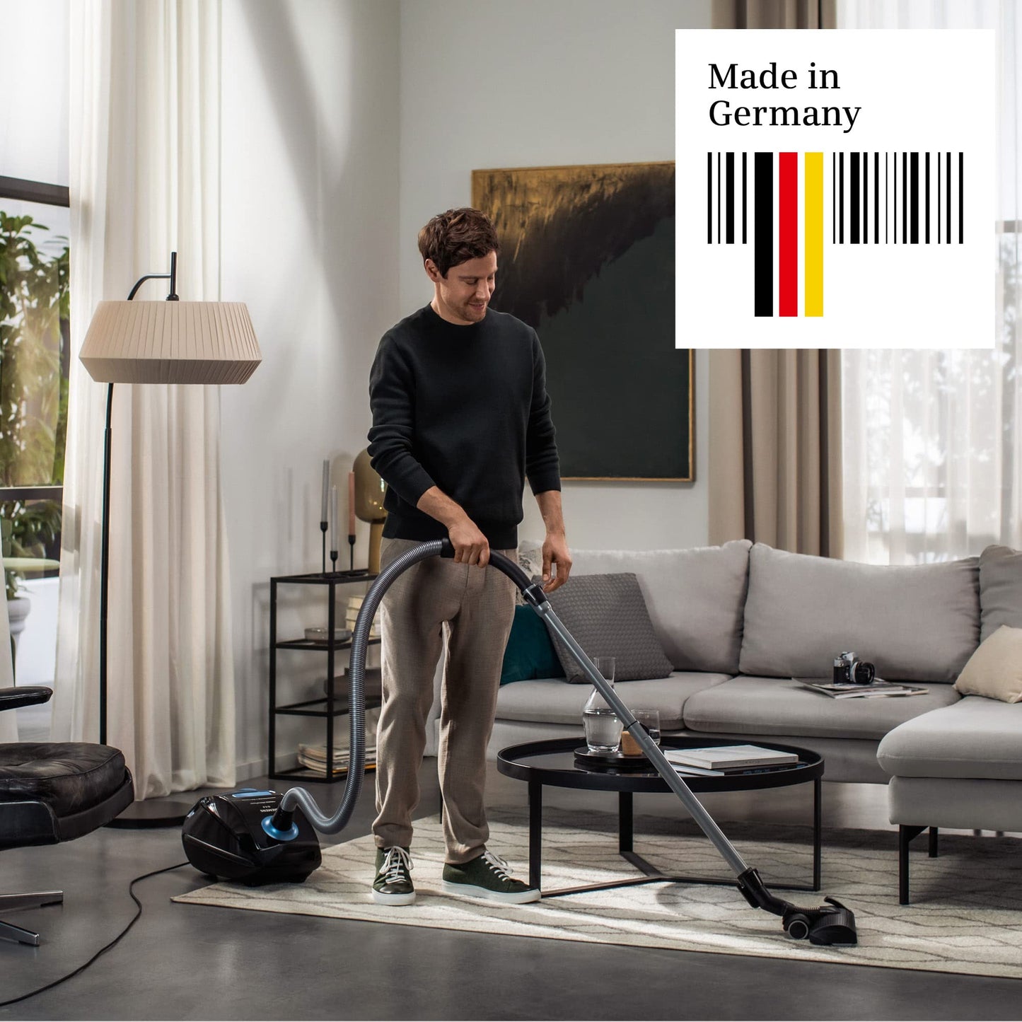 👉 Staubsauger mit Beutel – Leise & leistungsstark, 850 W, ideal für Allergiker mit Hygiene-Filter, Bodendüse für Parkett, Teppich & Fliesen, langes Kabel, Schwarz